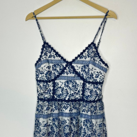 NSR Napian Sea Floral Lace Midi Dress Womens Small Crochet Babydoll feminine